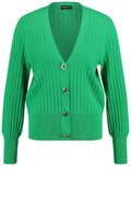 Green Ribbed Cardigan