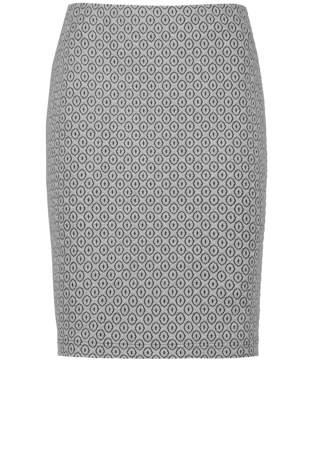Grey Embossed Patterned Skirt