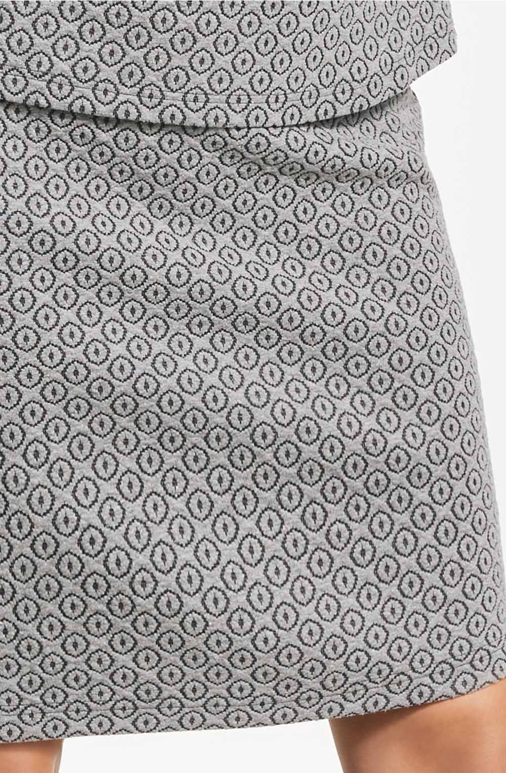 Grey Embossed Patterned Skirt