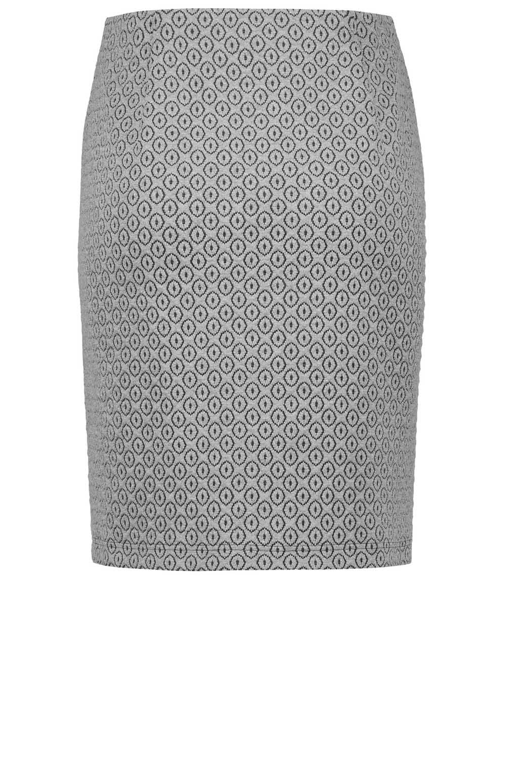 Grey Embossed Patterned Skirt