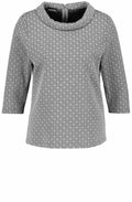 Grey Embossed Patterned Top