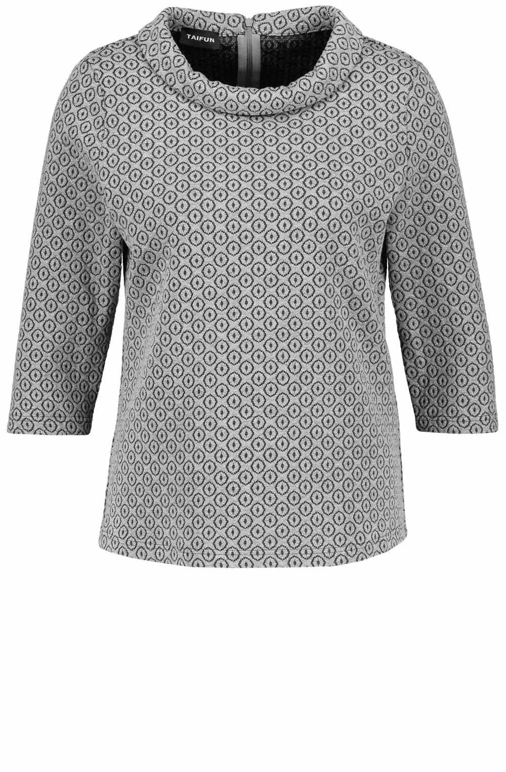 Grey Embossed Patterned Top