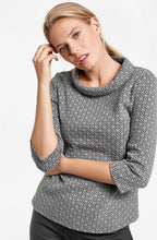 Grey Embossed Patterned Top
