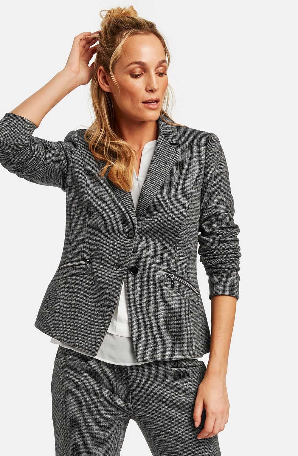 Grey Fine Check Jacket