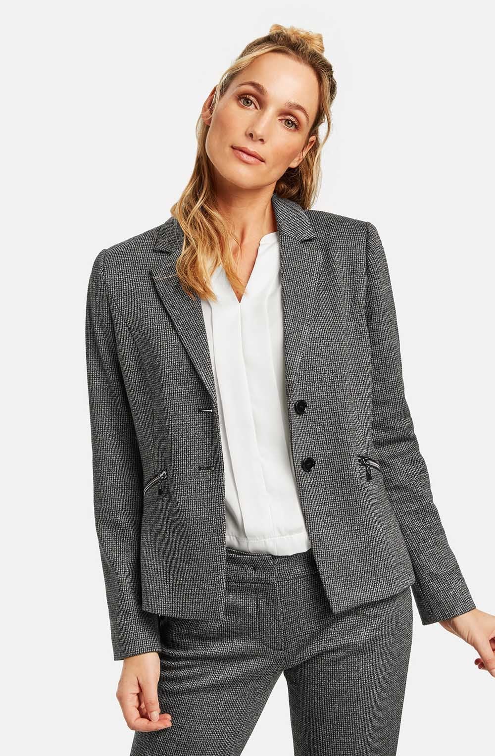 Grey Fine Check Jacket