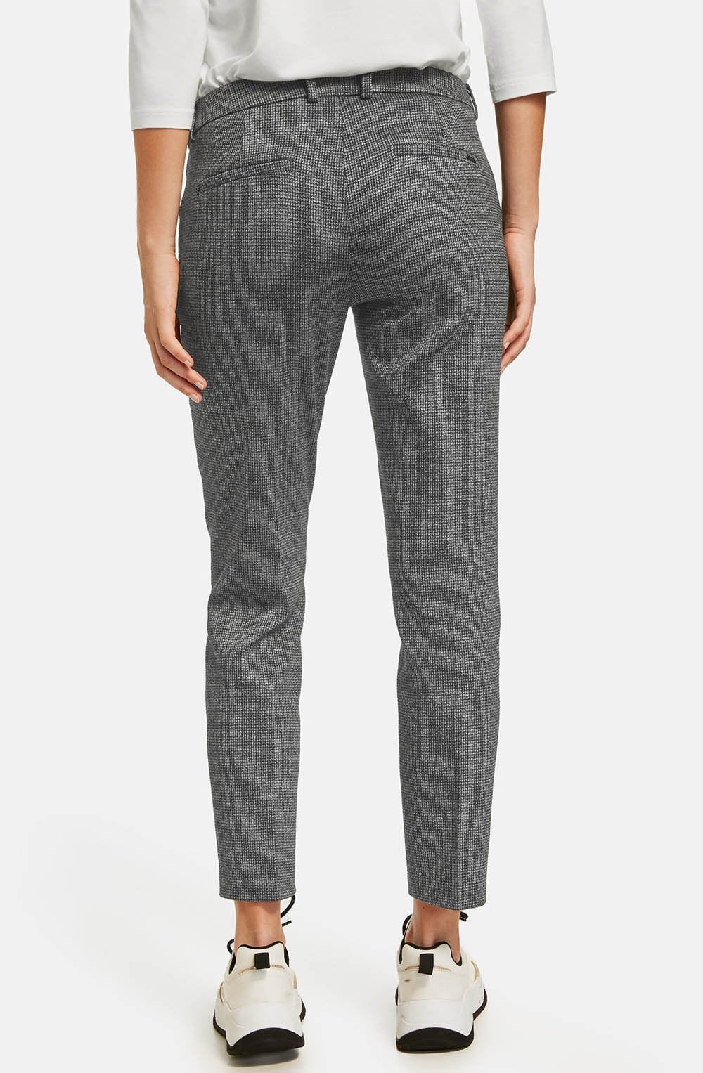 Grey Fine Check Trousers