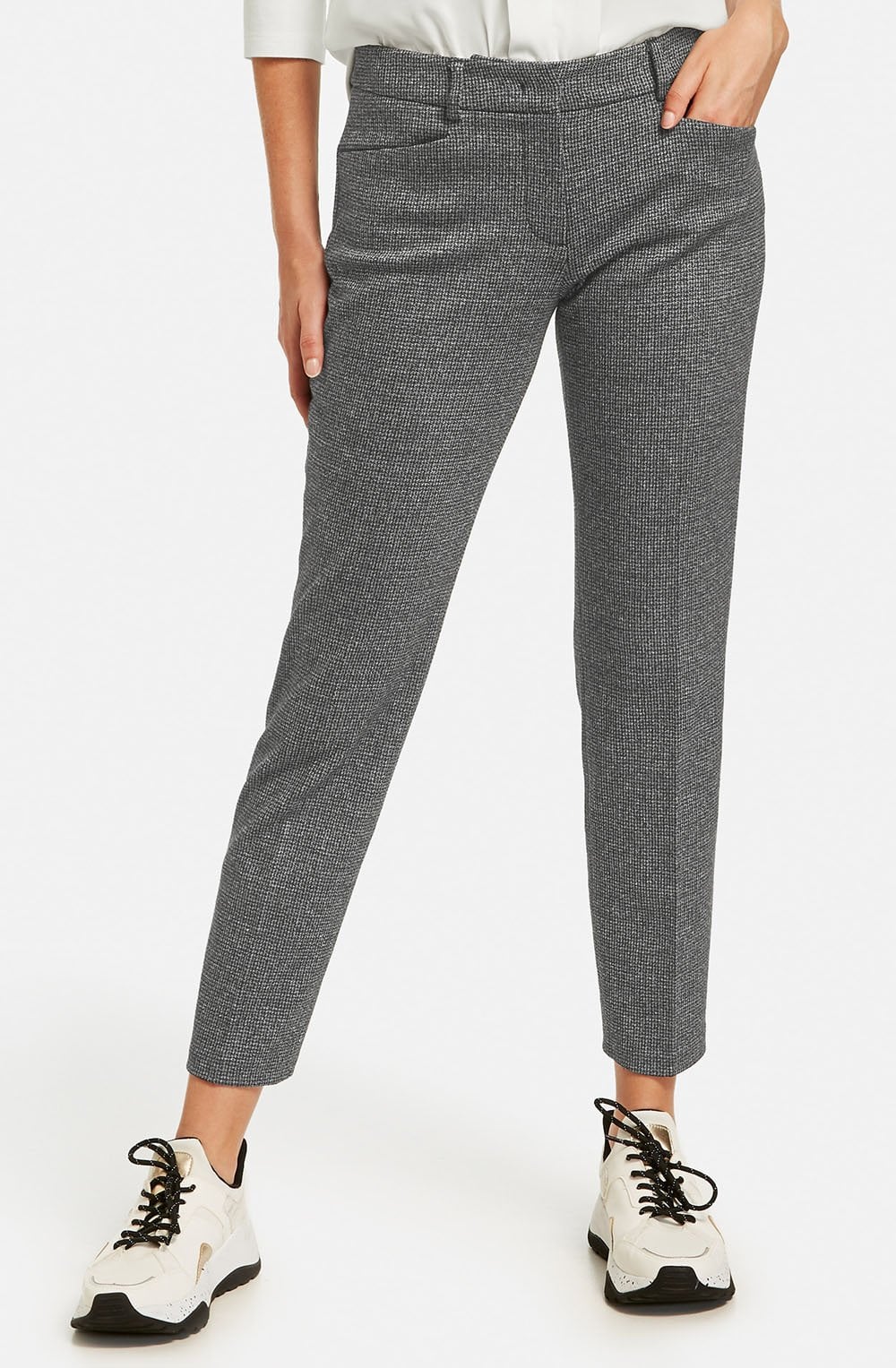Grey Fine Check Trousers