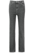 Grey Flared Jeans With Hem Slits