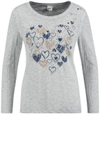 Grey Heart Design T Shirt