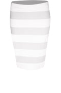 Grey & Off White Striped Skirt