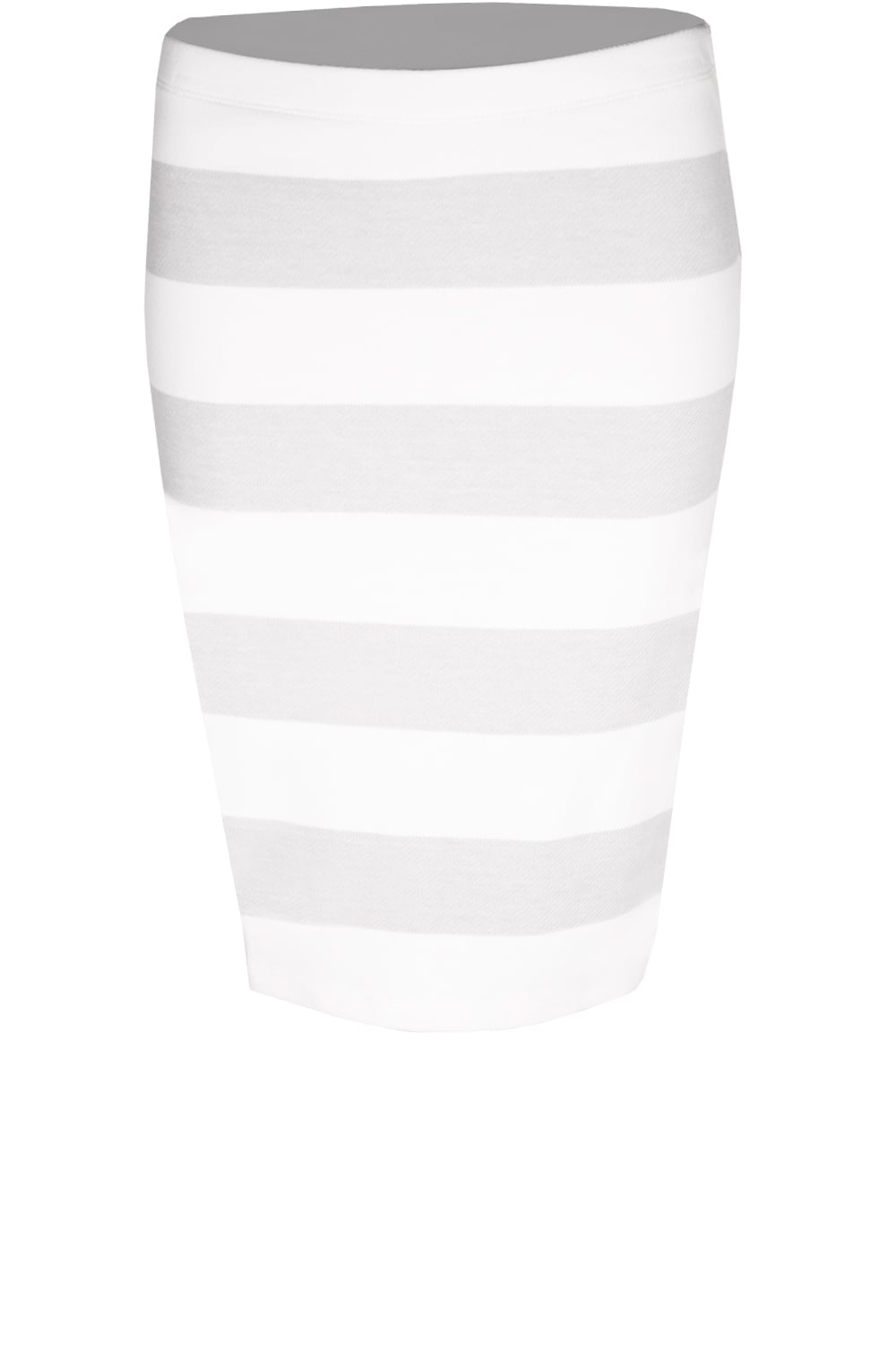 Grey & Off White Striped Skirt