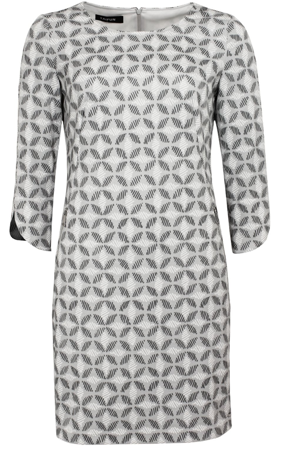 Grey Patterned Shift Dress