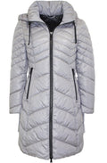 Grey Quilted Long Line Coat
