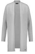 Grey Ribbed Knit Cardigan