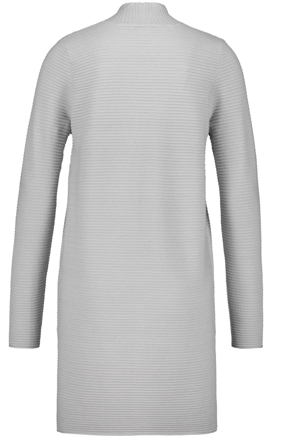 Grey Ribbed Knit Cardigan