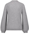 Grey Ribbed Knit Sweater