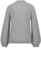 Grey Ribbed Knit Sweater