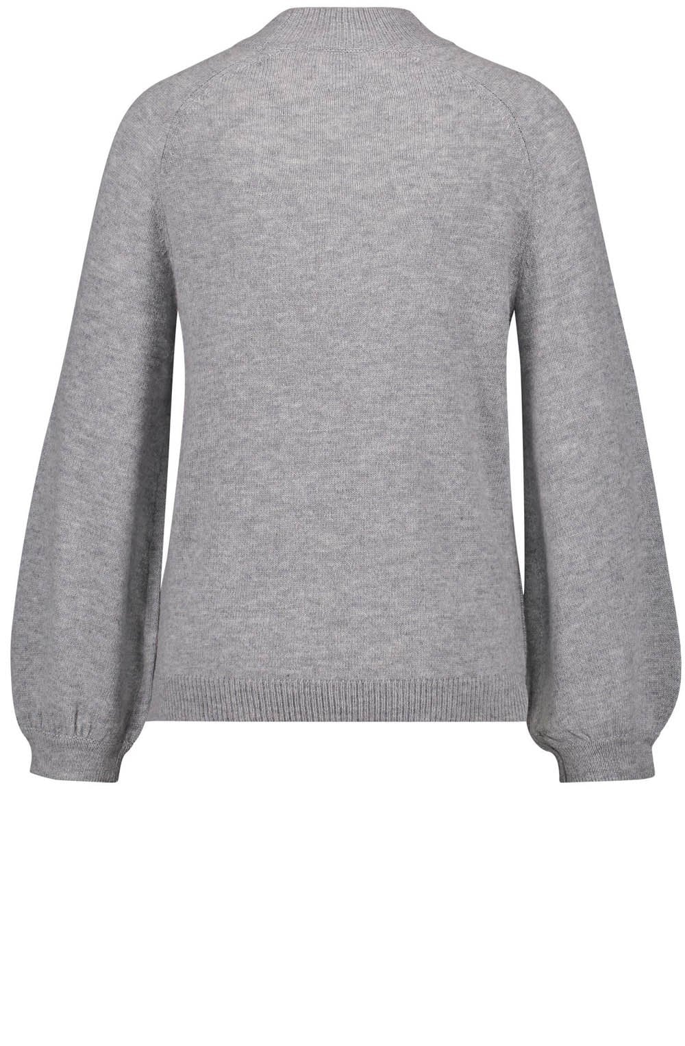 Grey Ribbed Knit Sweater