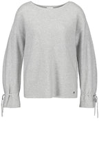 Grey Ribbed Knit Sweater