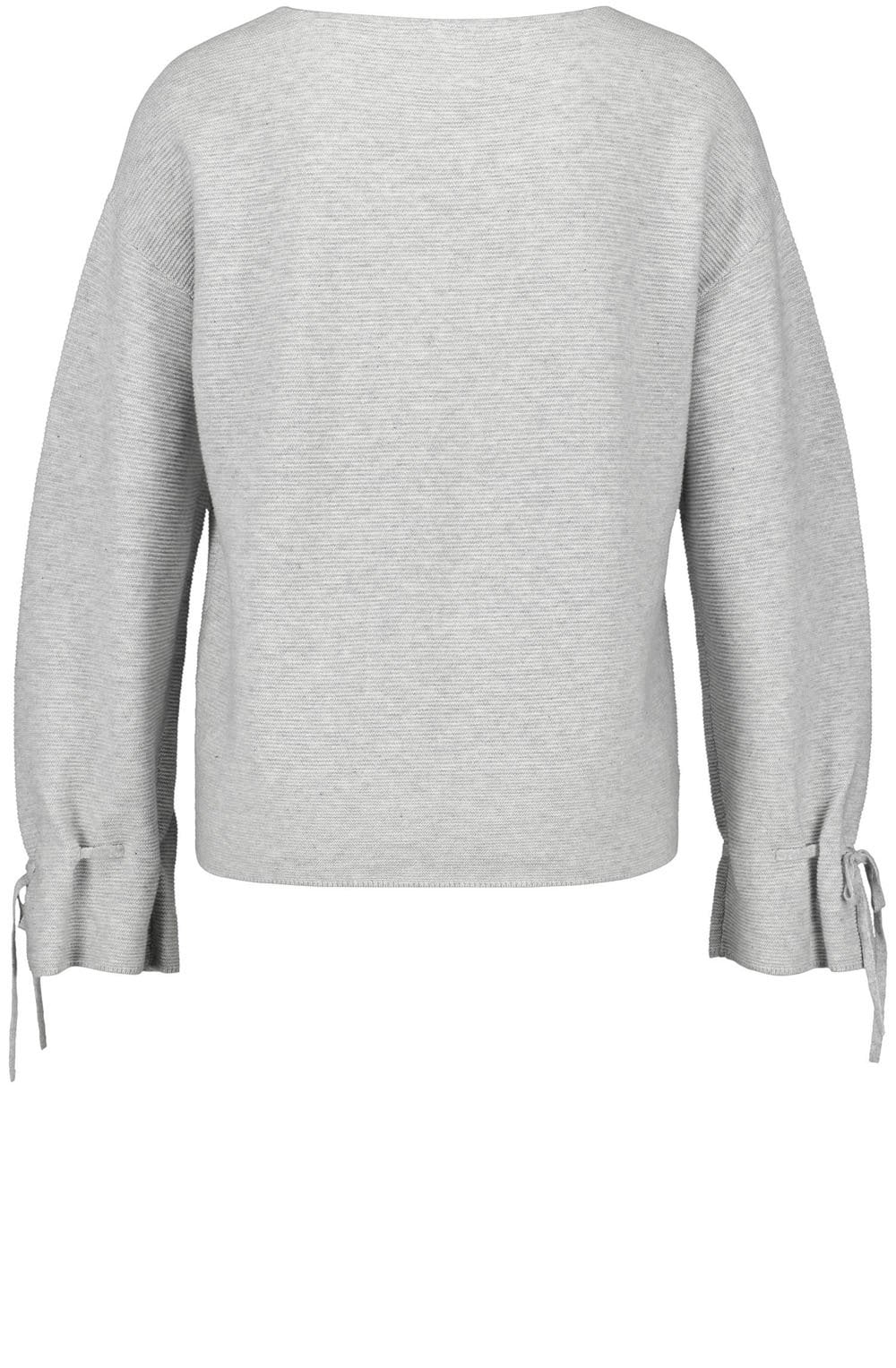 Grey Ribbed Knit Sweater