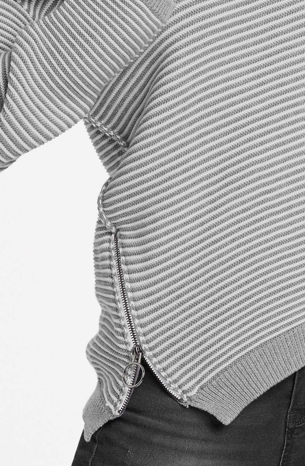 Grey Striped Sweater