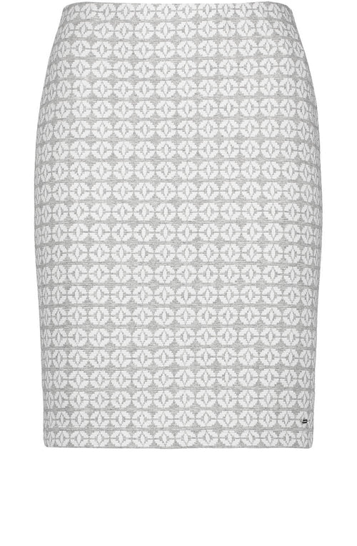 Grey & White Patterned Skirt