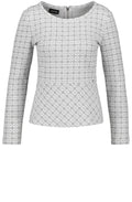 Grey & White Patterned Top