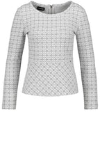 Grey & White Patterned Top