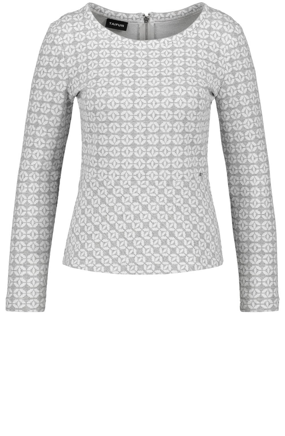 Grey & White Patterned Top