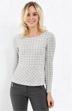 Grey & White Patterned Top