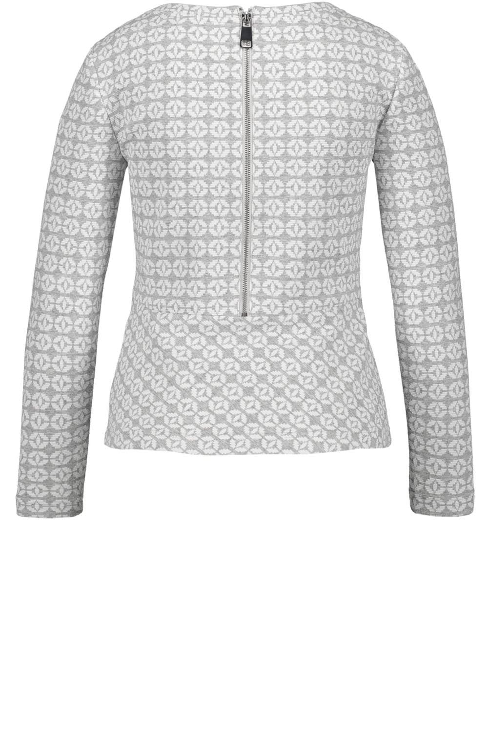 Grey & White Patterned Top