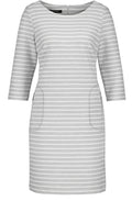 Grey & White Striped Dress