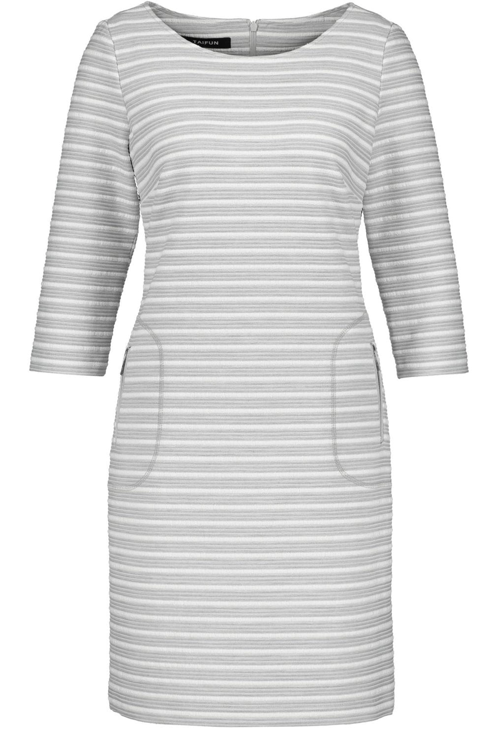 Grey & White Striped Dress