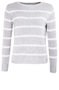 Grey & White Striped Sweater