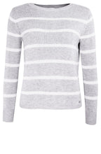 Grey & White Striped Sweater