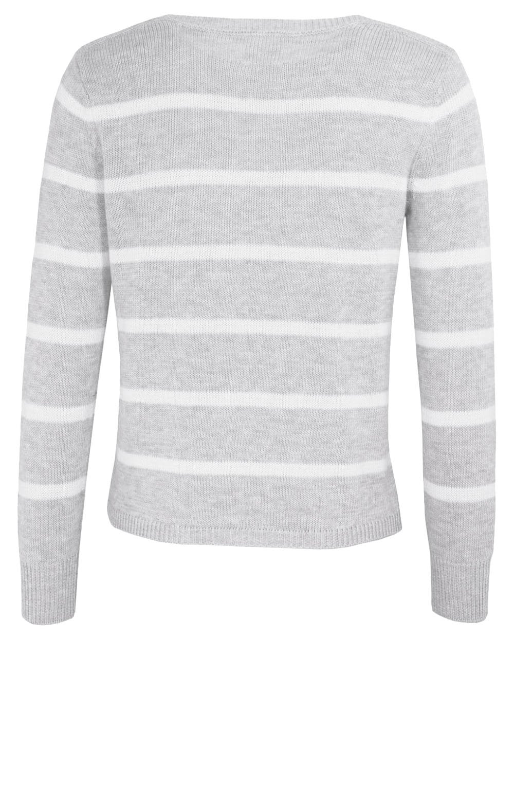 Grey & White Striped Sweater