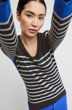 Heather Blue and Black Fine Knit Jumper