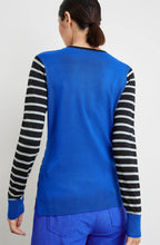 Heather Blue and Black Fine Knit Jumper