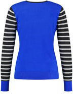 Heather Blue and Black Fine Knit Jumper