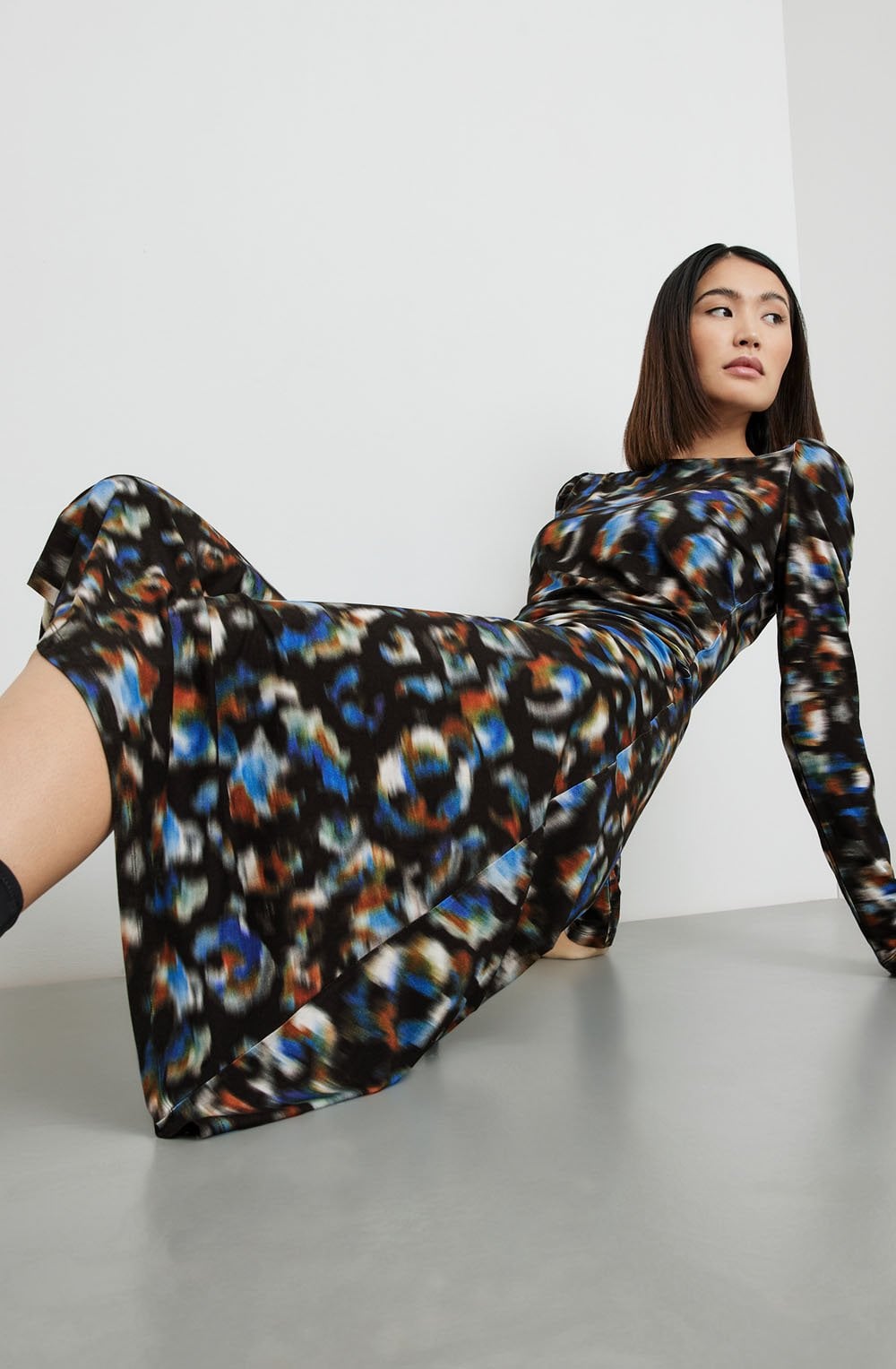 Heather Blue Blurred Dress