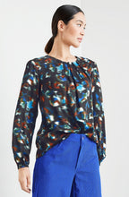 Heather Blue Blurred Satin Blouse