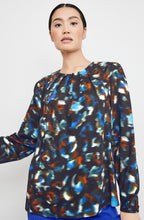 Heather Blue Blurred Satin Blouse
