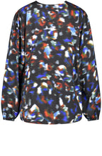 Heather Blue Blurred Satin Blouse