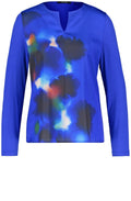 Heather Blue Blurred Satin Front Top