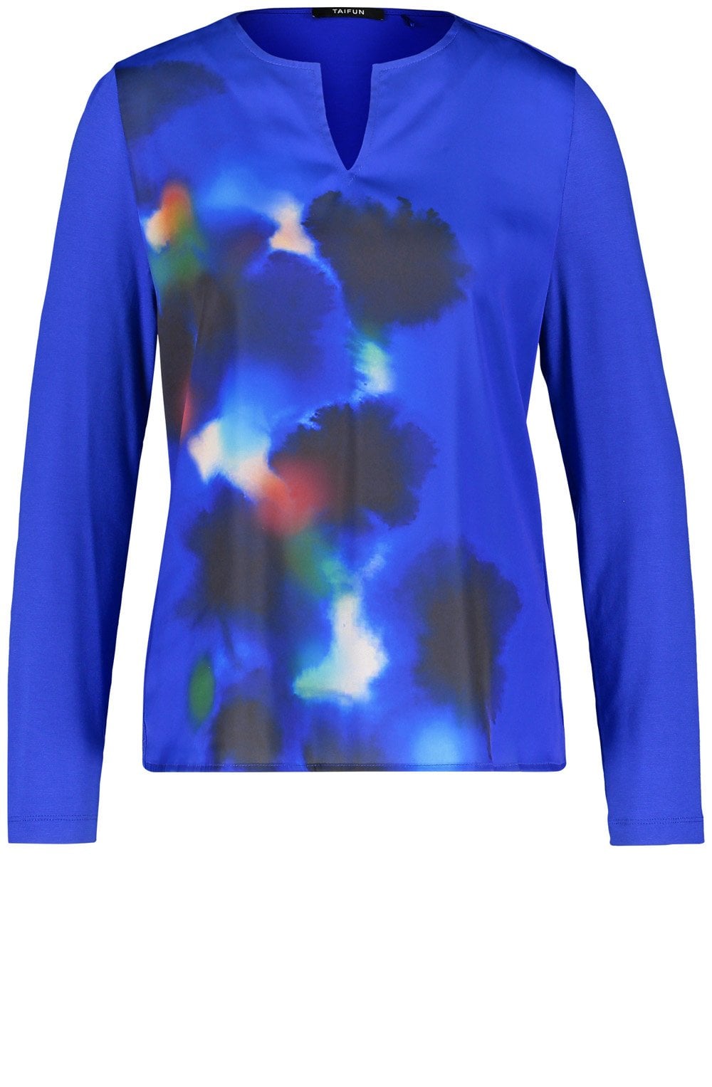 Heather Blue Blurred Satin Front Top