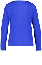 Heather Blue Blurred Satin Front Top