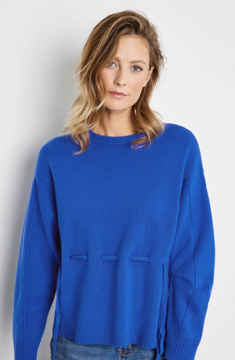 Heather Blue Decorative Ties Jumper