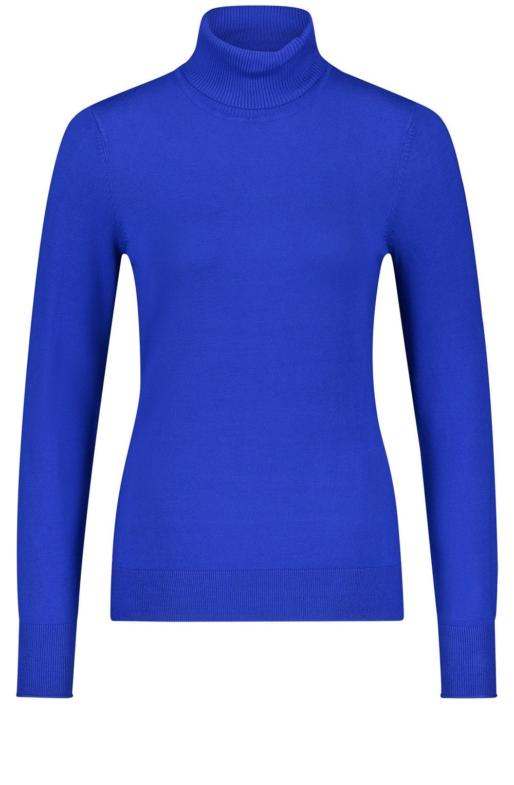 Heather Blue Fine Knit Polo Neck Jumper