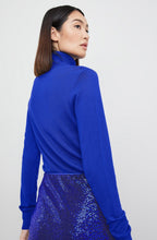 Heather Blue Fine Knit Polo Neck Jumper