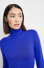 Heather Blue Fine Knit Polo Neck Jumper